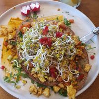 Scrambled tofu on bread at Servus Gelting  in Geretsried