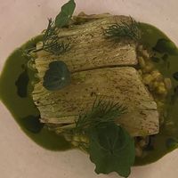 Fennel, barley and hazelnut- vegan   at Hytra in Athens