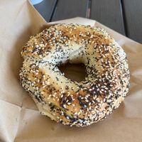 Everything bagel at Bagels 'r US & Deli #3 in Jacksonville Beach