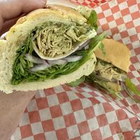 Cross-section Tuscan pollo  at Nonno's Plant-Based Butcher in Hamilton