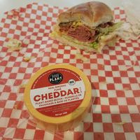 Best vegan cheddar cheese I've tried in the past 5 years! at Nonno's Plant-Based Butcher in Hamilton