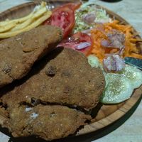 Jackfruit schnitzel... Sooo yummy at Veggiemania Lovina in Banjar