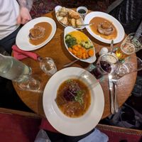 Served with a selection of vegetables, new potatoes & roast potatoes at Blue Anchor Inn in Barry