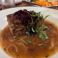 Nut Roast with Cranberry & a Hint of Chilli (Ve) With vegan onion gravy & cranberry sauce at Blue Anchor Inn in Barry