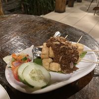 Tofu satay  at Tabo Cottages in Samosir
