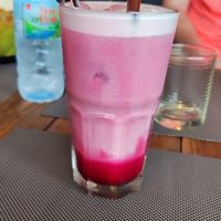 Pink Latte at All Vegan Cafe' Restaurant in Phuket