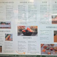 Screen menu at Lake City Juice in Coeur D Alene