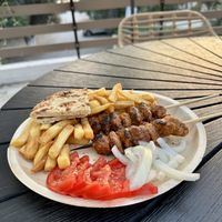 It’s so delicious, vegan souvlaki  at Glifada Casual Food, Cafe and Mini Market in Corfu