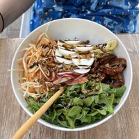 Vegetarian poke bowl  at Bronzette Au Village in Argeles-sur-mer