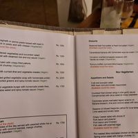 The menu. at Jetwing Sea Hotel in Negombo