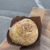 Vegan cheese bun  at Grounds for Coffee - Alma St in Vancouver