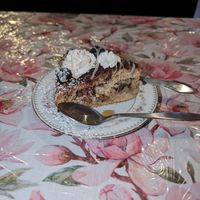 Vanilla cake with walnuts blueberries and chocolate chips at Vida Cafe in Fort Worth