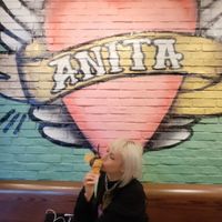 Interior and me at Anita Gelato  in New York City