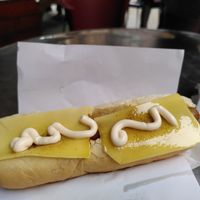 Vegan hotdog with vegan cheese and mayo (August 2023) at Doghouse in York
