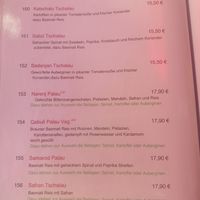 Vegetarische Karte, wobei es auch Vegan ist teilweiße. at Herat Afghanisches Restaurant in Munich