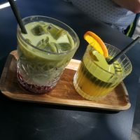 Matcha latte with strawberry and orange matcha with ginger at 30ml - Rotterdam Centrum in Rotterdam