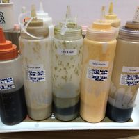 The condiments station  at Ngam Ngam Neighbourhood in Kuala Lumpur
