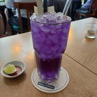 "Schmetterling Blüten Tee" with lime (butterfly flower tea, 4.50€) at Mâm Chay in Dusseldorf