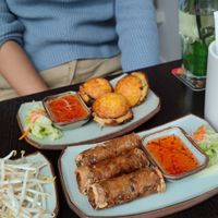 Springrolls and the one with patato and coconut(that one was so good) at Mâm Chay in Dusseldorf