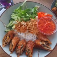 bún chả giò (rice noodles with springrolls etc) 15,90€ at Mâm Chay in Dusseldorf