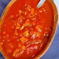 Djuvec (verdure stufate con riso) at Kavana Istra in Novigrad