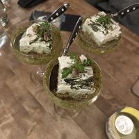 Vegan dessert (pistachio tiramisu)  at Blanko in Turku