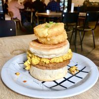 The vegan MancMuffin  at Foundation Coffee House - Lever St in Manchester