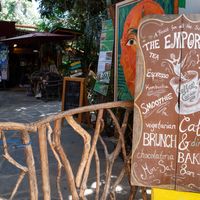 The entrance of the collective   at El Búho in San Marcos La Laguna
