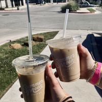 Can’t go wrong with an iced vanilla soy latte  at Summer Moon Coffee in Cedar Park