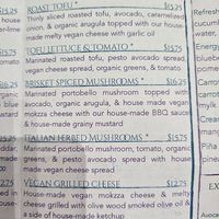 Vegan menu options (Aug 2024) at Urban Forest Bistro in Duncan