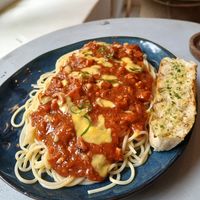 Sweet Filipino Spaghetti at PLNT+HRVST in El Nido