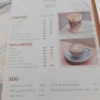 Menu at Reverie Cafe in Chiang Mai