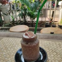 Banana and berries smoothie at Lotus Corner Vegan and Plant Based B&B in Luang Prabang