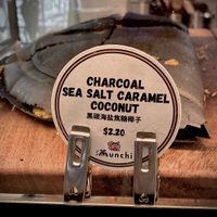 Charcoal sea salt caramel coconut munchi pancake 😋  at Munchi Pancakes in Central Singapore