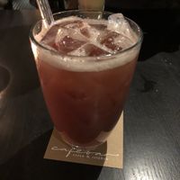 Coctail „cherry baby“: Kirsche, Maracuja, Kokossirup; alkoholfrei (keine Allergenangaben)/ cherry, maracuja, coconut sirup (no noted allergenes)  at Cafebar Essen und Trinken in Straubing