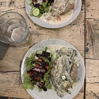 Jacket potatoes - funghi and zucchini   at Fabrik Urban House in Brno