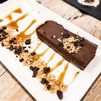 Have your cake and eat it too! Salted caramel chocolate cake!! at Nama Artisan Raw Foods in West London