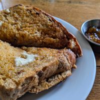 Toast with vegan butter and marmalade at Greendale Teahouse & Rooms in Clitheroe
