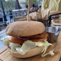Vegan chicken burger   at Le Nulle Part Ailleurs in Bastia