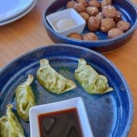 Falafels and gyozas at Noobai in Lisbon