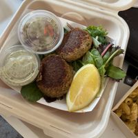 Crab cakes! Vegan slaw and tartar   at Oh My Cod - Vegan Seafood in Palm Coast