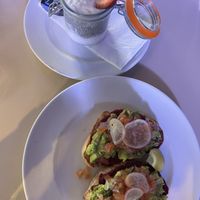 Avocado toast, vegan chia pudding   at Gecko's Cafe in Yulara
