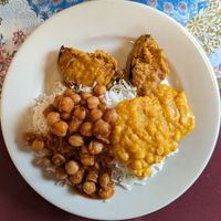 Vegetable Pakora, Dal Curry, and Chana Masala at Namaste Indian Cuisine - Sandy Blvd in Portland