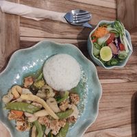 Tempeh meal at Illumination Café in Koh Samui