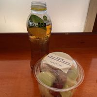 Fruit salad and lemon iced teaa  at Kulata Academy Cafe in Yulara