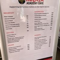 Menu from March 2025  at Kulata Academy Cafe in Yulara