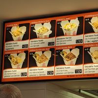 Menu board at Dr Wok in Lutherstadt Wittenberg