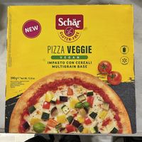 Frozen vegan pizza  at Ionion Super Market in Corfu