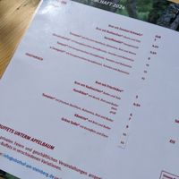 menu at Obsthof am Steinberg in Frankfurt