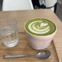 Matcha Latte with oat milk   at Somos in San Sebastian